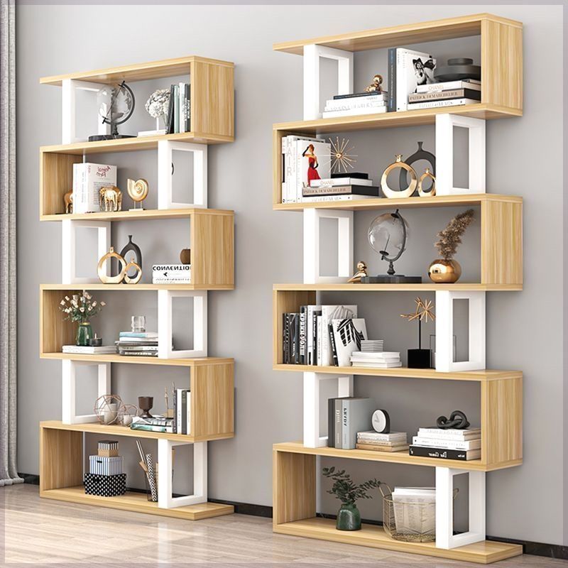Multi-Layer Storage Cabinet Living Room Partition Storage Display Shelf Bookshelf Storage Rack Floor-Standing Iron Modern Simple Children