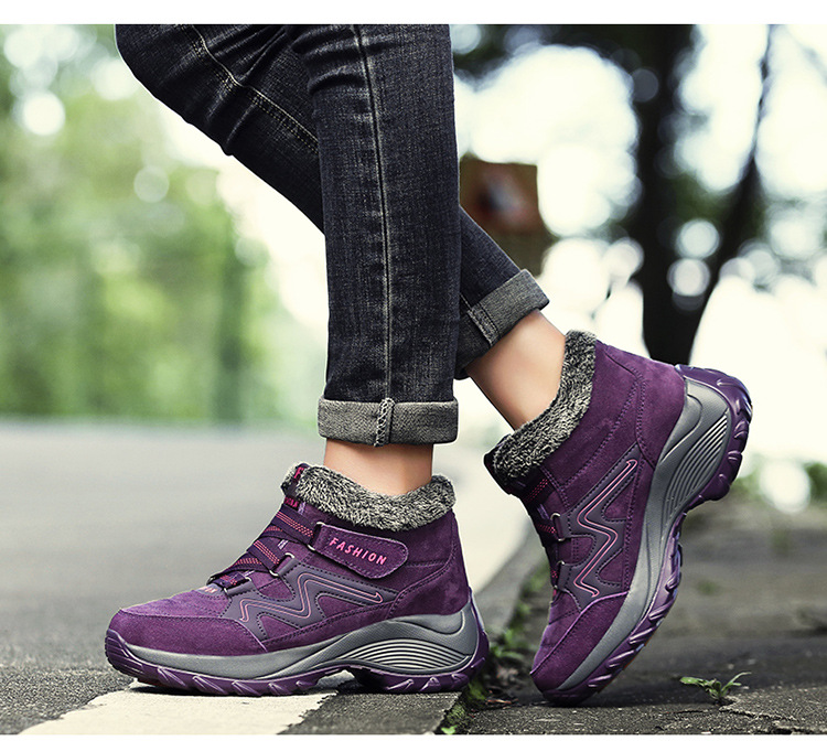 Damenschuhe große Damenschuhe Winter neue Mutterschuhe Outdoor Schneestiefel Wanderschuhe plus Samt Baumwollschuhe_voghion.com