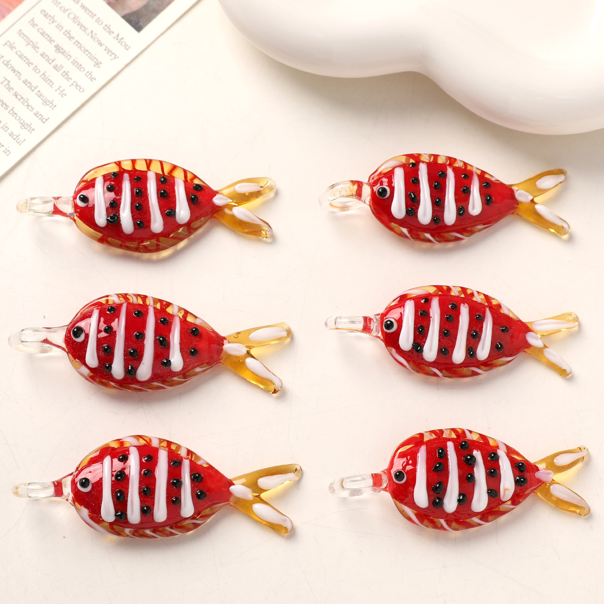 10g Weight Pendant Jewelry Making Type 1 Piece Glass Fish Pendant DIY Jewelry Accessories