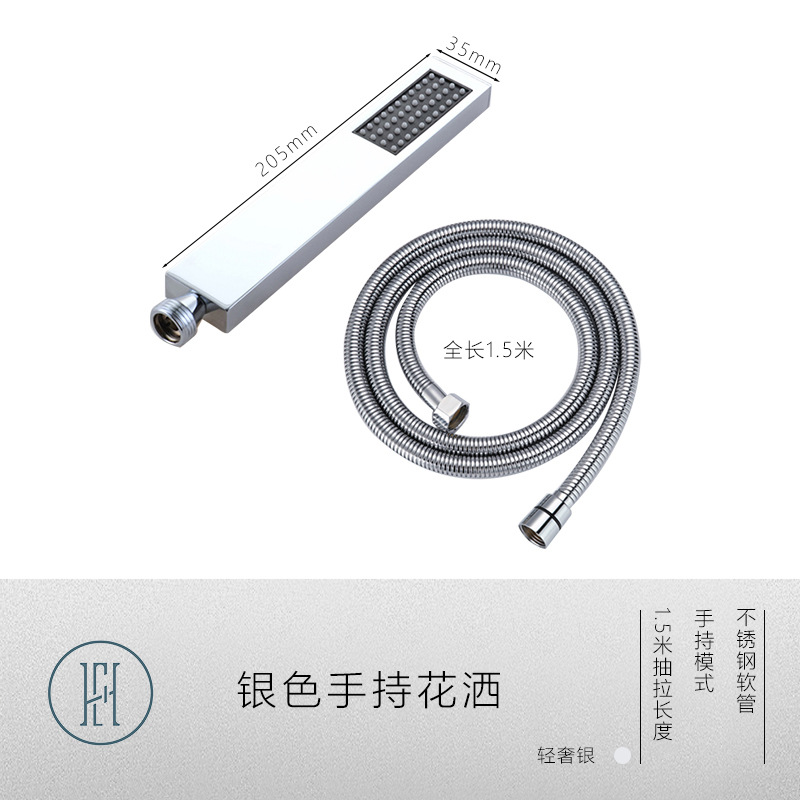 Baño ducha oculta plateada supercargador rociador incrustado en la pared oculto hotel conjunto de ducha doméstica de cobre