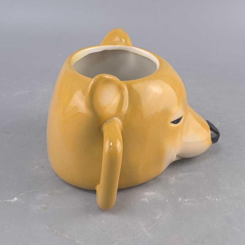 Caricatura extraña taza de cerámica de agua de perro de madera casera taza de leche encantadora pareja marca taza regalo creativo de cumpleaños