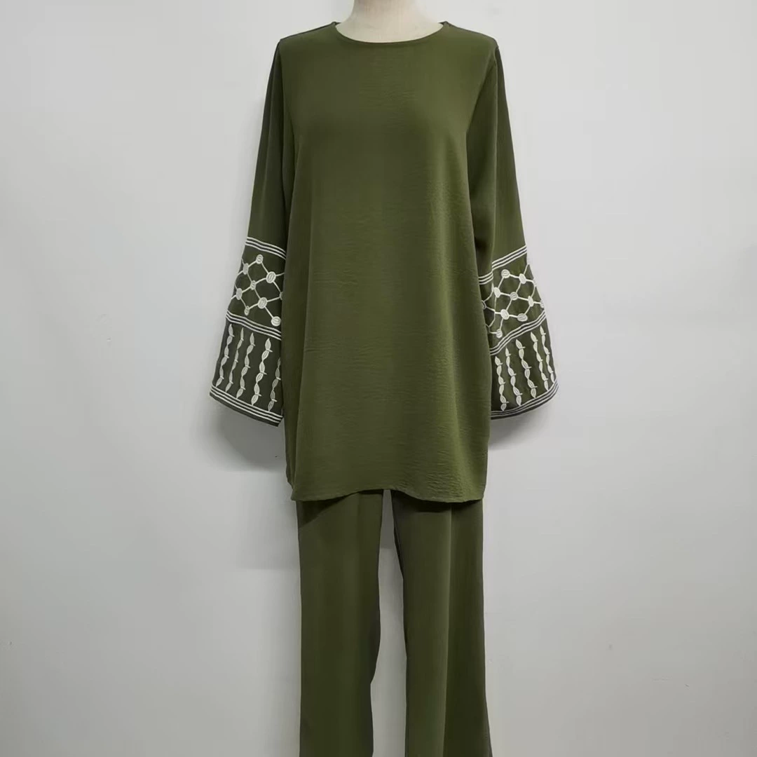 Производители напрямую поставляют новый ближневосточный вышитый топ Yiduo плюс широкий набор брюк темперамент набор из двух частей 24836