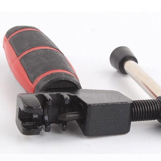 Herramienta de reparación de cadena de desmontaje de cadena de cortador de cadena de bicicleta de montaña [cortador de cadena de mango rojo]