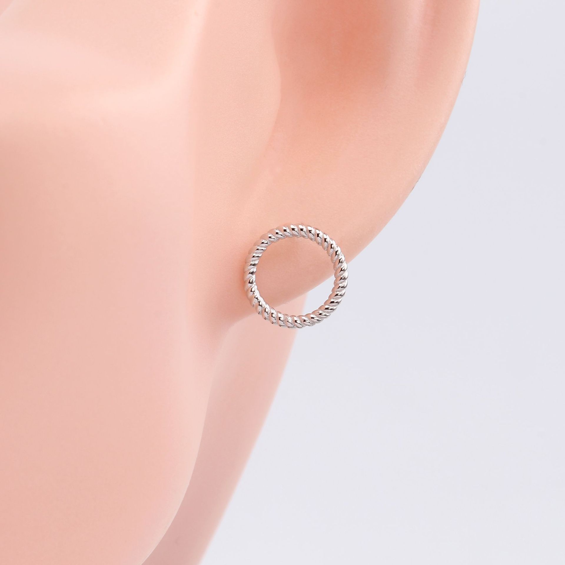 Ear Studs Classification 1 Pair 925 Sterling Silver Circle Ear Studs