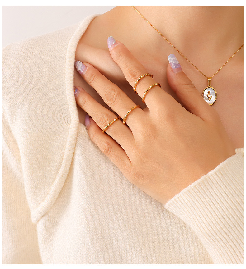 Korean fashion simple titanium steel ring female