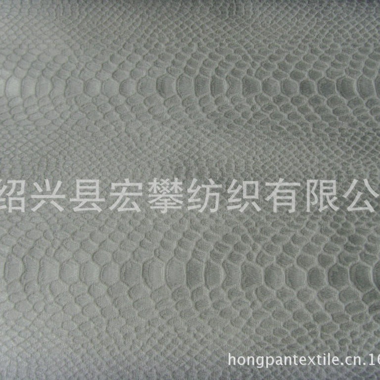 棉涤弹力蛇皮纹超强立体感大提花布男女装裤子面料现货黑白流行