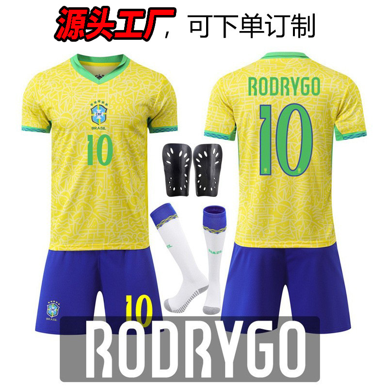 Camiseta de fútbol Copa América Brasil # 10 Rodríguez Lafina Neymar camiseta de tendencia idéntica