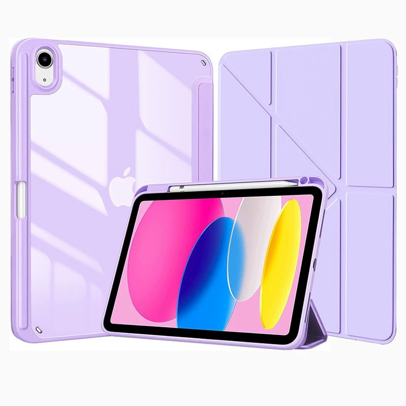 Чехол для iPad (iPad 10‑го/11‑го, Air 4/5/11, mini 6/7) прозрачная акриловая панель, держатель для пера, мягкий бампер