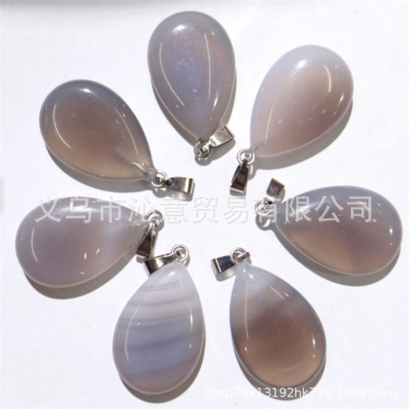 Transfronteriza AliExpress Venta caliente natural cristal ágata gema cristal plano colgante collar pendientes accesorios de la joyería