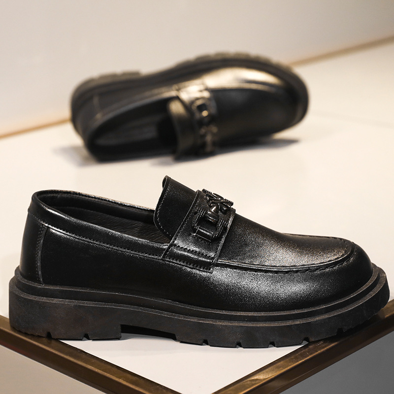 Otoño nuevo retro británico negocios zapatos de cuero suave inferior cómodo pelo estilista zapatos de moda transpirable punta redonda zapatos casuales de los hombres image 1