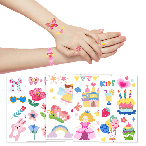 ins style waterproof cute watch small fresh children cartoon tattoo sticker set arm face sticker wholesale