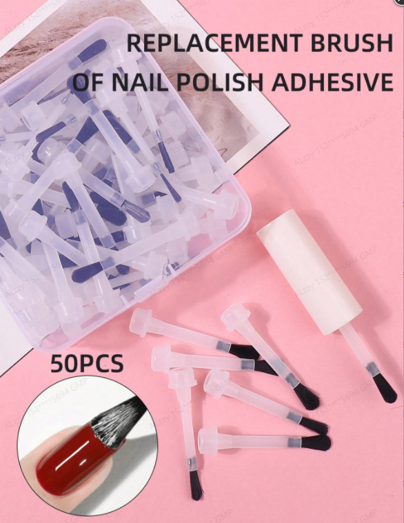 Nueva manicura con mango desechable cabeza plana cepillo de aceite de uñas desmontaje conveniente manicura herramienta desechable especial traje