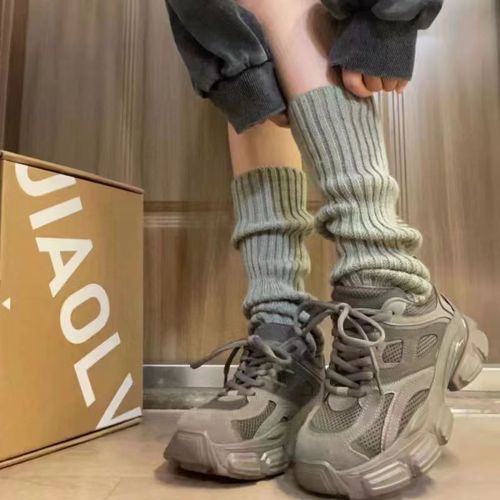 Autumn/Winter Leisure Spicy Girl Knitted Bunchy Socks Leggings JK White Long Sock Set Trendy Mid Calf Socks Women Y2K