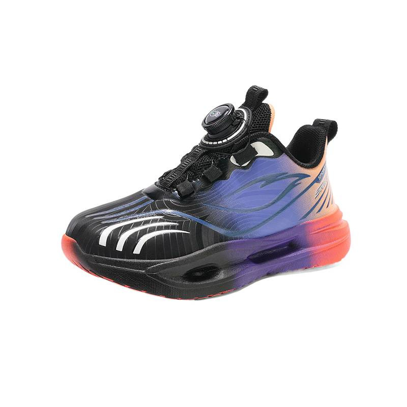 Niños callejera de marea zapatos 2025 nuevos niños coloridos zapatos transpirables casuales giratorios botones zapatos de corrida al aire libre para niñas