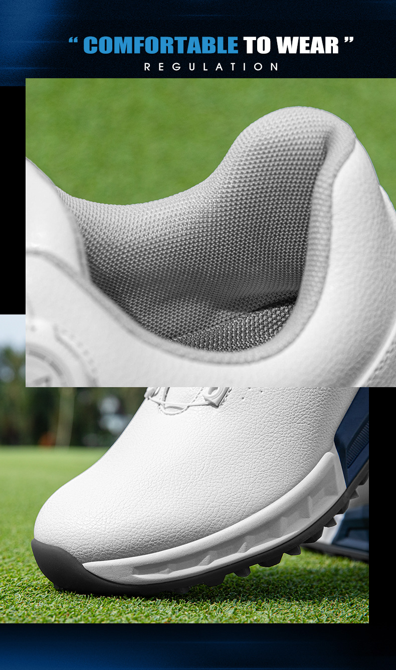 Giày golf nam PGM đế EVA cao 30mm, thấm hút, xỏ dây núm xoay — Trắng xanh-XZ431 chi tiết 12
