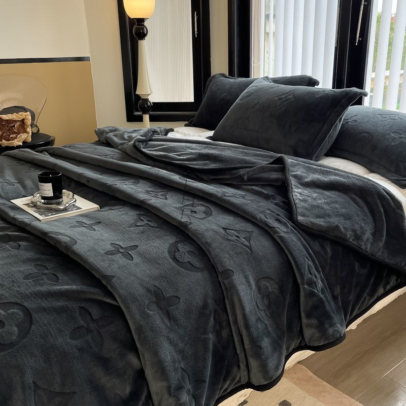 Invierno al por mayor manta de lana de flores cálida de lana de leche siesta manta espesa de lana doble manta de almuerzo manta de aire acondicionado de verano