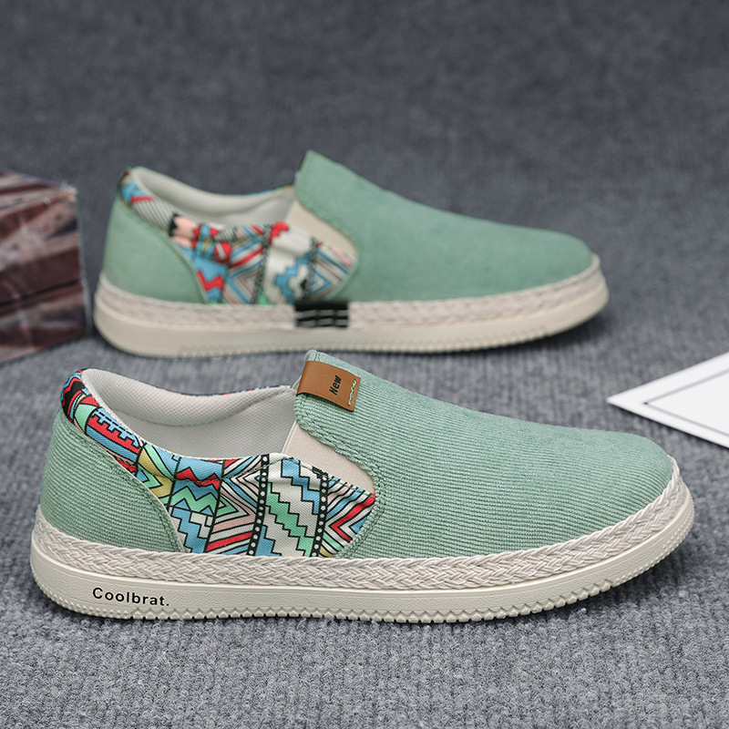 Zapatillas de Lona Primavera 2026, Estilo Étnico, Calzado Casual para Hombre, Sin Cordones, Estilo Pekín Antiguo, Modernas