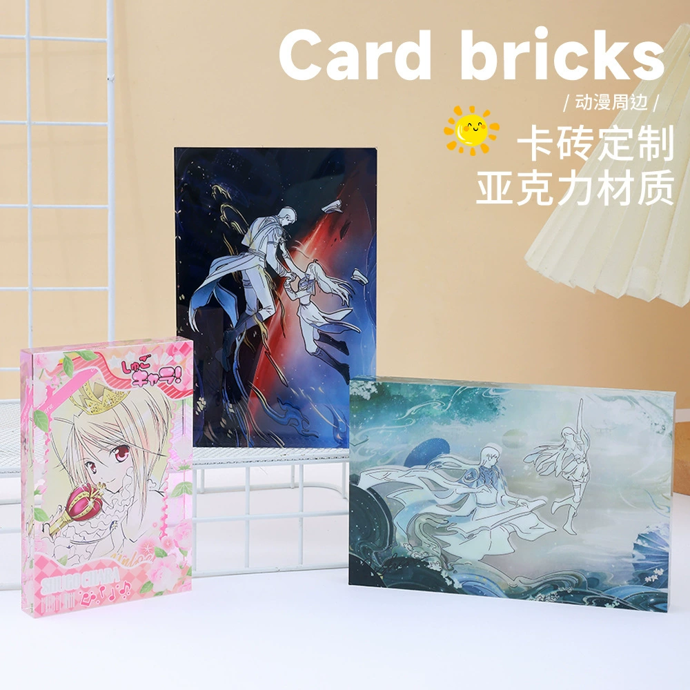 Акриловые кирпичные настольные украшения, УФ-печать, офсетная печать, картонные кирпичные украшения, аниме-поток, конопля, двухмерные хрустальные картонные кирпичи
