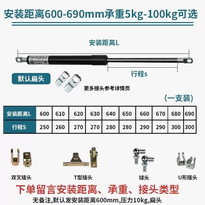 Avtomobil qapağı dayağı — Hood - pipe-diameter-22-rod-diameter-10-installation-distance-600mm690mm-remarks-support-force1022nitrogendumperstretch45