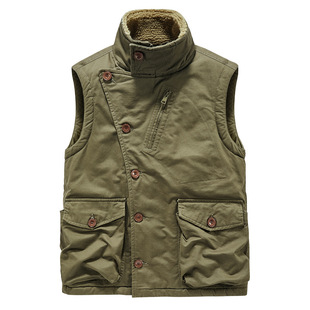 Old Age Velvet Collar Vest Retro World War II Jacket Classic American Style Hunting Single-breasted Oblique Chest Waistcoat