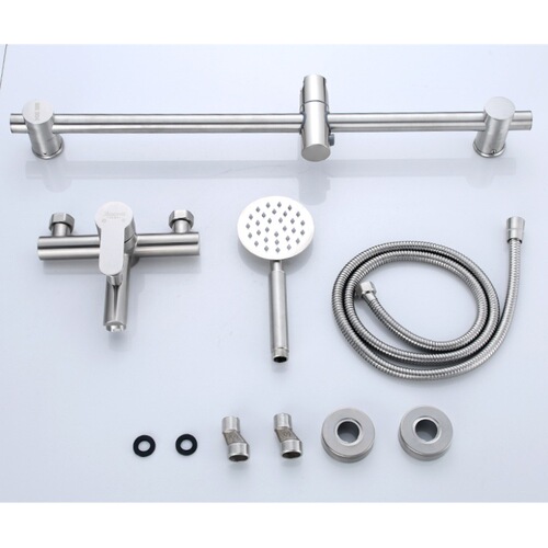 304 stainless steel bathtub triple faucet Pearl shower faucet hot and cold water mixing valve simple shower set