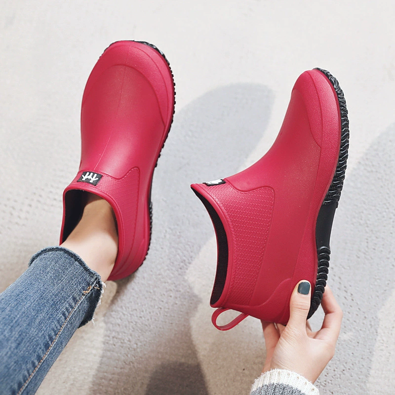 Трансграничные модные резиновые сапоги, женские универсальные резиновые сапоги для пар, нескользящая кухонная резиновая обувь, уличная непромокаемая обувь для рыбалки, Мужская Водная обувь