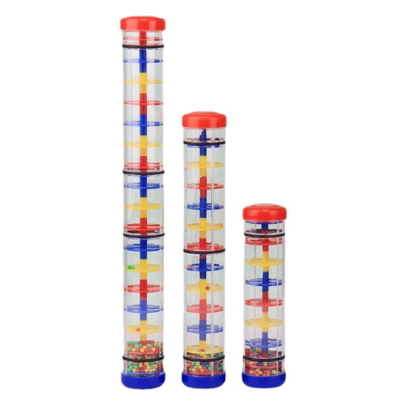 Rain Sound Tube Orff Sand Tube Auditory Early Education Plastic Teaching Aids Hand-Cranked Kidsren's Rain Sound Tube Rainbow Hourglass Toy