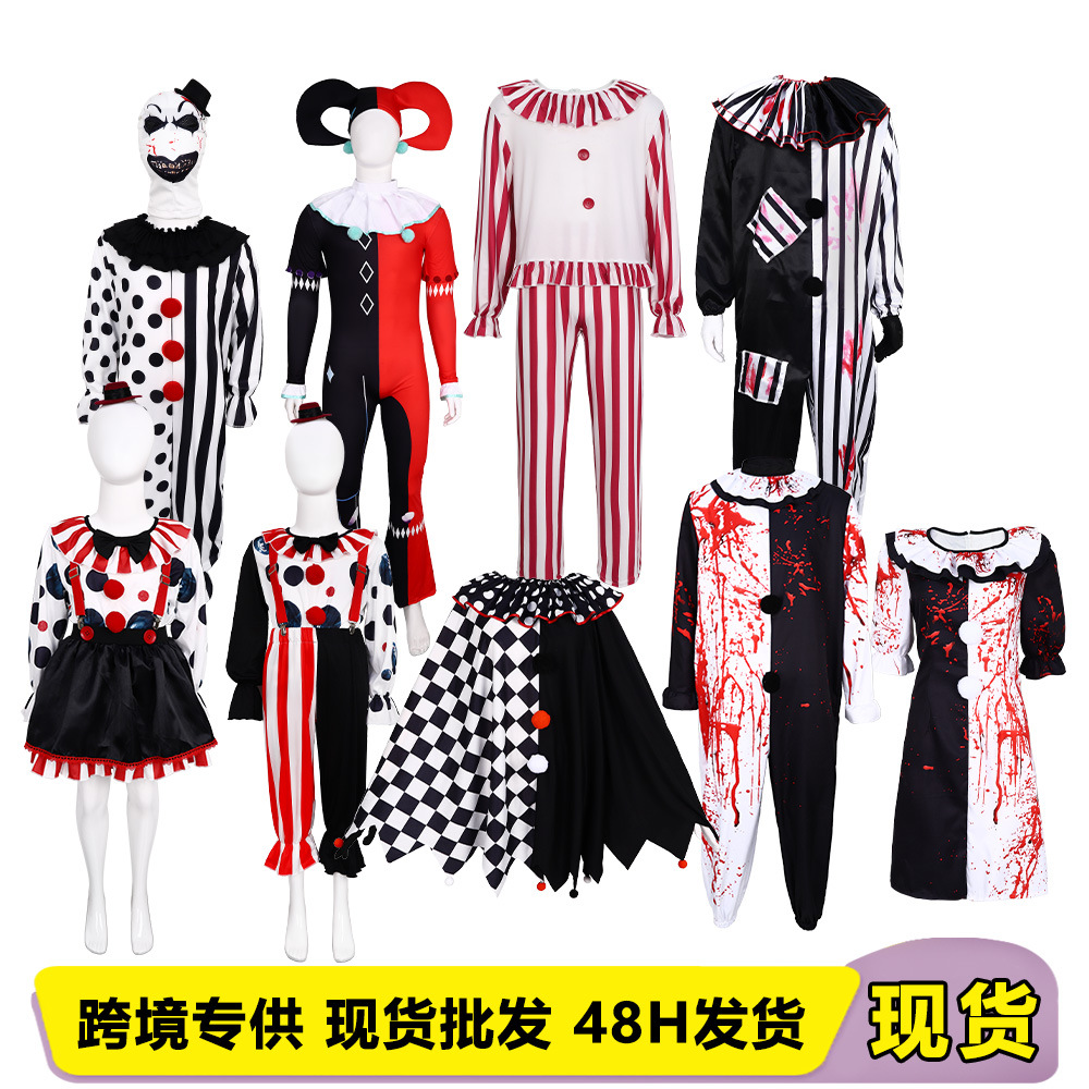 Cross-Border Bloody Soul-Breaking Clown Halloween Horror Role-Playing Evil Clown Cosplay Scary Performance Costume a
