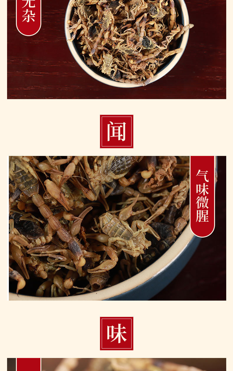 Quan Xie (Scorpion) Dried Whole Scorpion — Traditional Chinese Herb, 500g quality and texture
