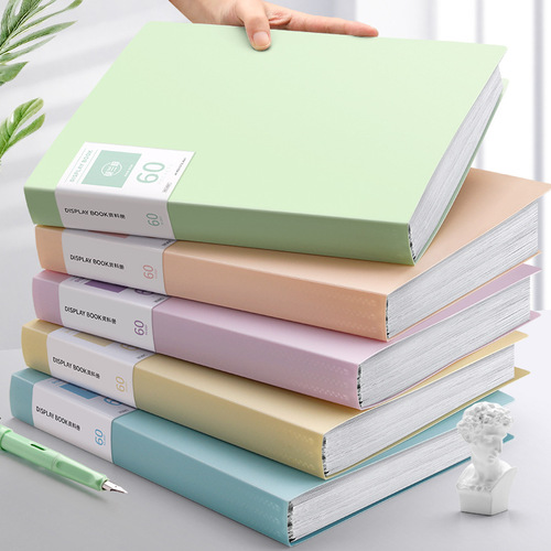 a4 folder information book Morandi picture album storage book multi-layer transparent 40 insert test paper folder file folder 60 pages