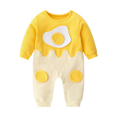 Baby Bodysuit Autumn Thickened Baby Clothes Newborn Category A 100% Cotton T-shirt Crawling Suit Long Sleeve Home Autumn Outfit