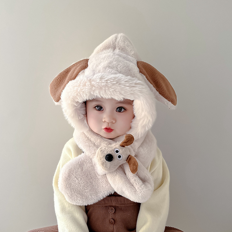 Sombreros para bebés, bufandas, sombreros de protección de orejas calientes y gruesas, bonitos sombreros de peluche genuinos de Melody, moda para hombres y mujeres.