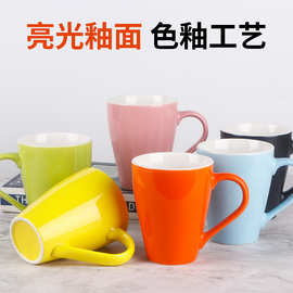 韩式果汁杯糖果色马克杯小清新简约家用礼品印LOGO刻字咖啡牛奶杯