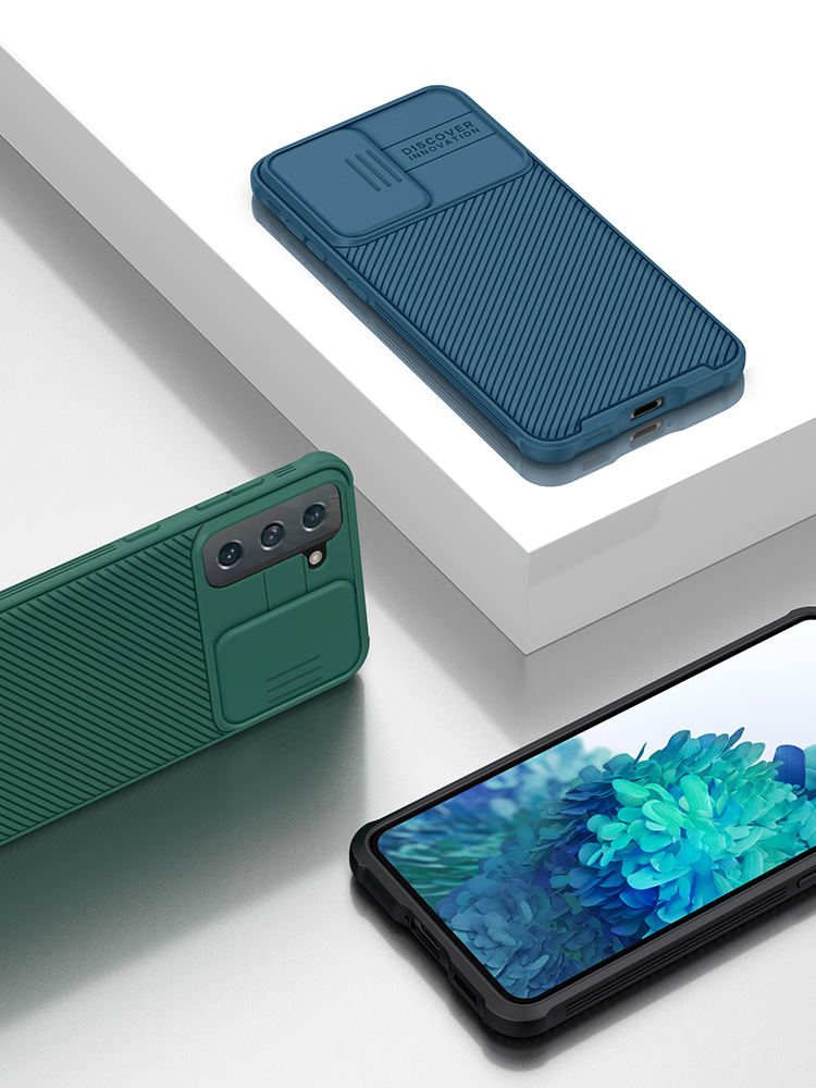 Ốp lưng Nillkin cho Samsung S21 Ultra 5G có thanh trượt che ống kính chống nhìn trộm — Màu đen, Màu xanh lam, Gương Đen PRO Samsung S21 chi tiết 10