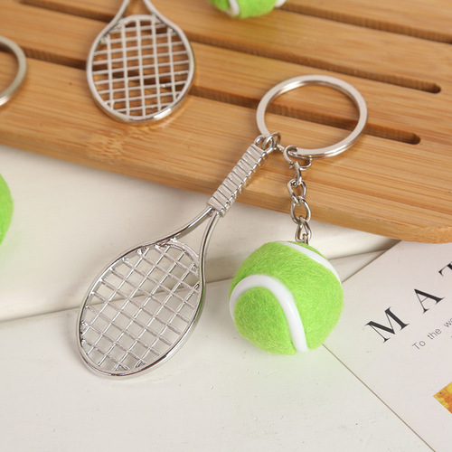 New tennis keychain mini sports equipment sports souvenir alloy pendant keychain manufacturer wholesale