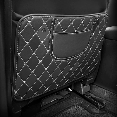 Car Seat Back Anti-Kick Pad, Kidsren's Rear Seat Protection Pad, Anti-Dirty Protective Pad for Interior Use, Rear Anti-Kick Pad (Chair back anti-kick pad) - black-1-piece