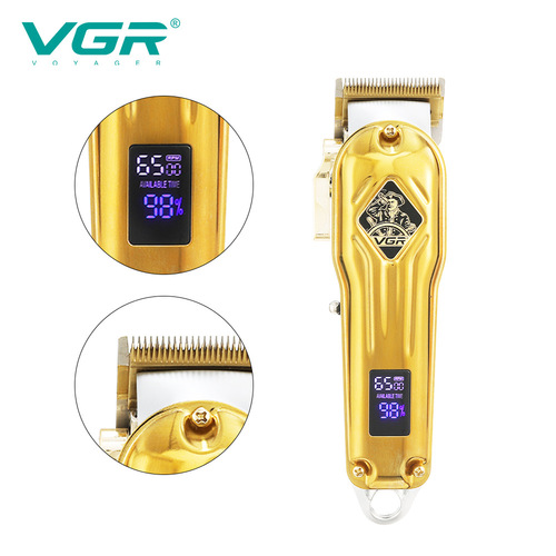 VGR267全金属电推子充插两用电推剪液晶数显金色发廊专业理发器