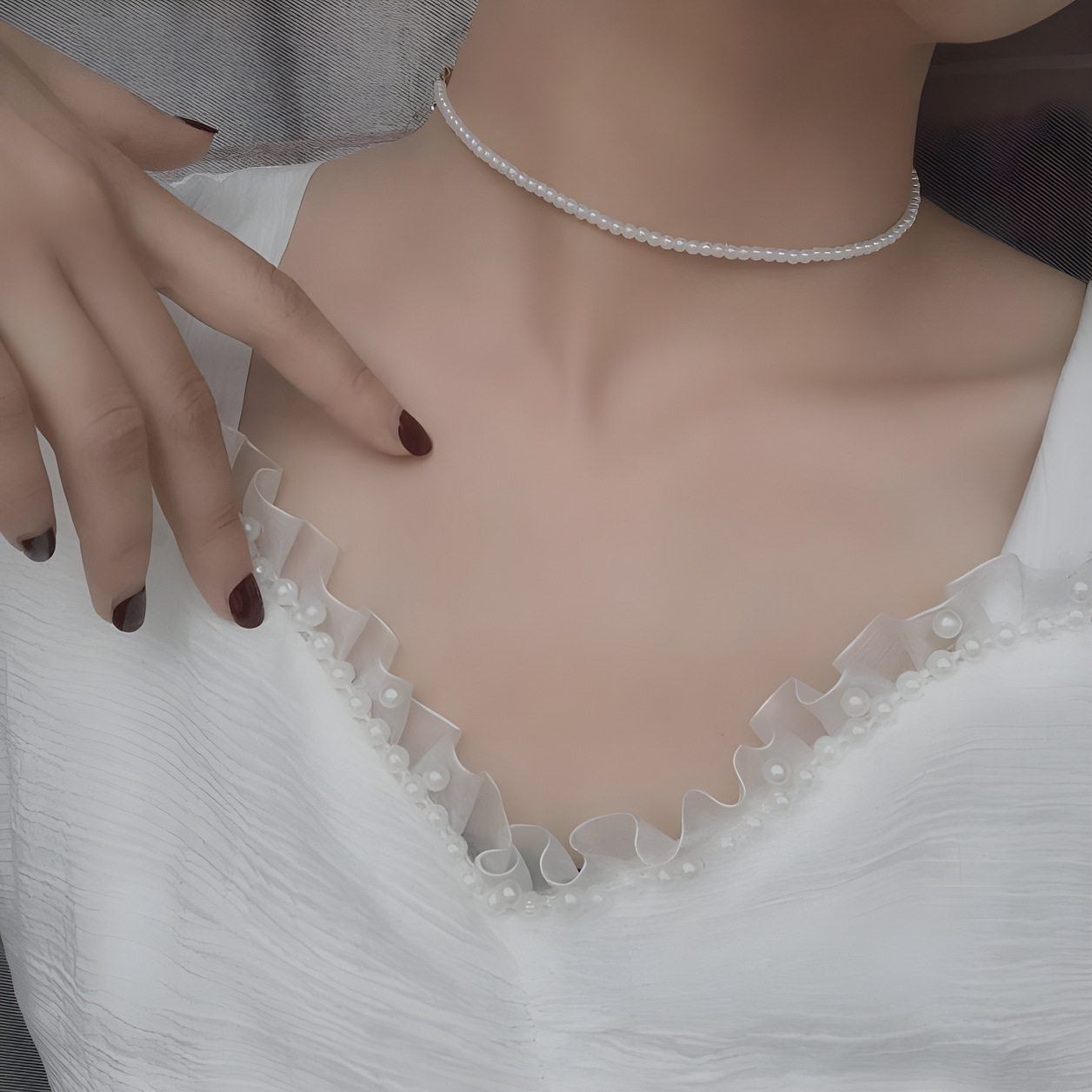 French Luxury Faux Pearl Necklace for Women ins High-End Elegant Versatile Collarbone Chain Trendy Neck Chain