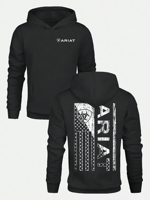 Ariat Men's European Size Graphic Hoodie, Casual Soft Breathable Pullover from the Us