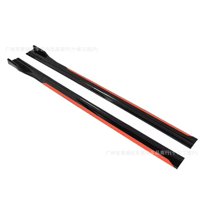 Universal car side skirts for hatchbacks Big Surrounded - 24m-black-and-red