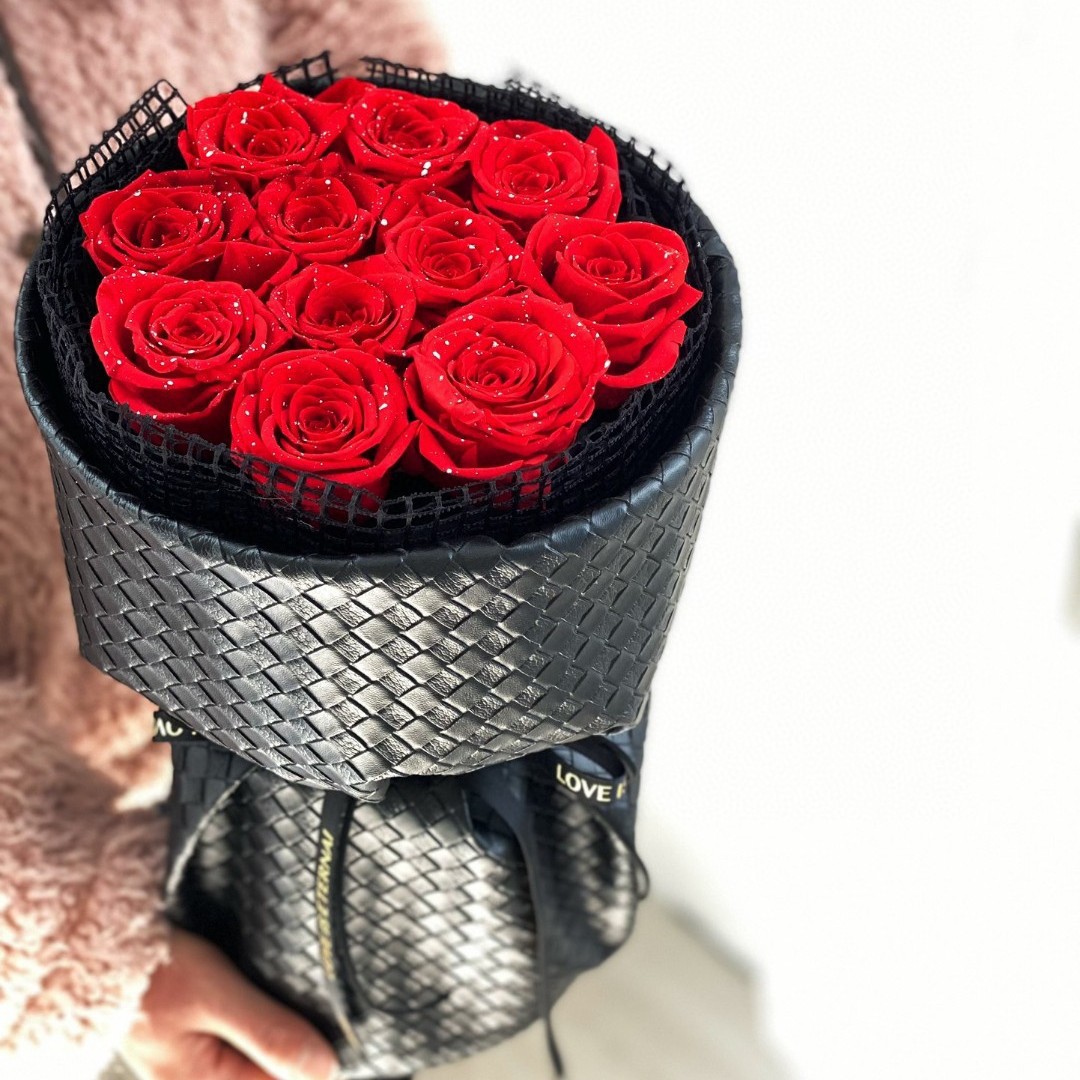 토끼 귀 꽃다발 11 실버 플래시 레드