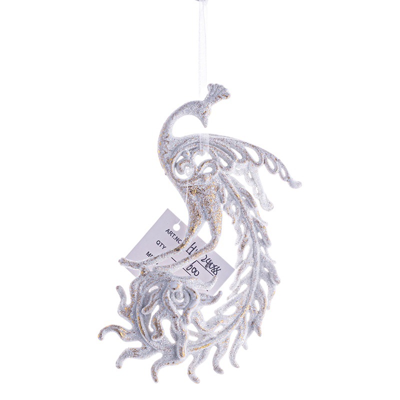 INS plástico personalizado oro rosa inglés celebración lema Navidad escena Pavo Real colgante mariposa libélula regalo al por mayor