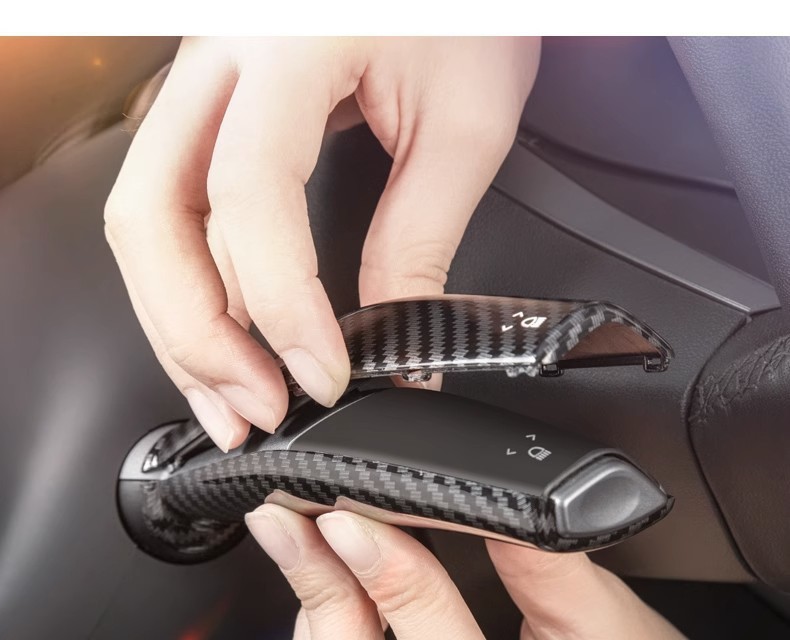 Suitable for Tesla Model3/Y gear rod cover interior decoration handle decorative patch carbon fiber lever modification ya accessories