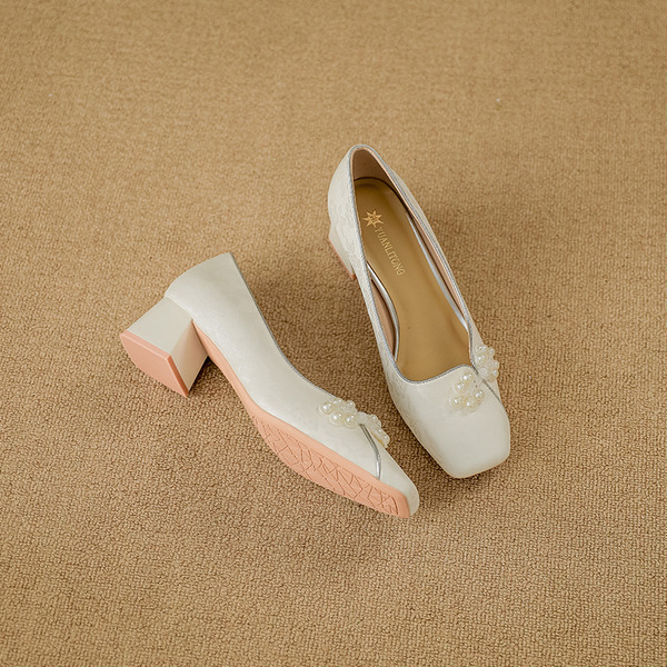 White high heels