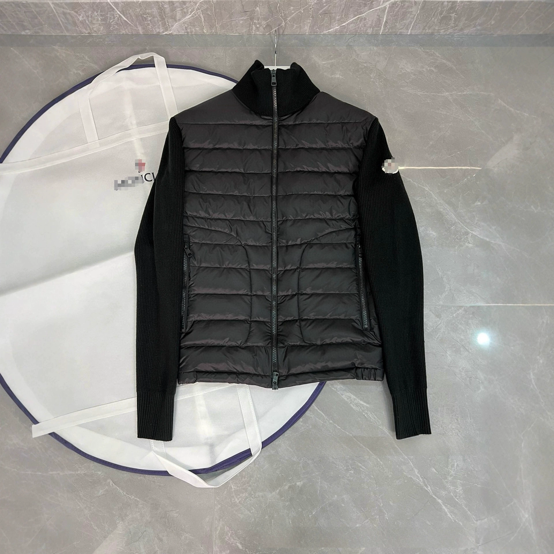 Популярный европейский стиль M Mengjia, вязаная повседневная пуховая куртка для мужчин, белый утиный пух, теплая и модная облегающая пуховая куртка.