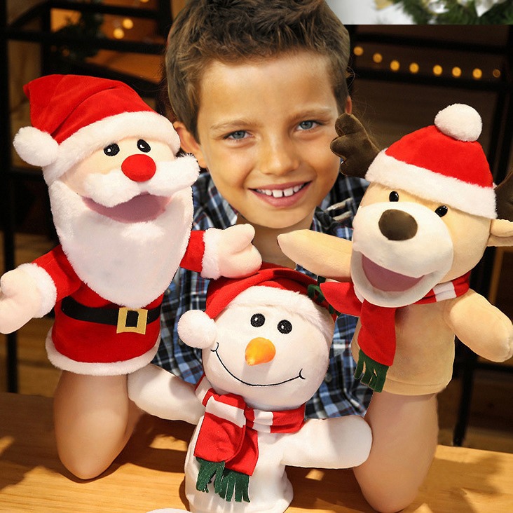 Juguetes de Navidad Papá Noel muñecas de alces juegos para padres e hijos accesorios de cuentos juguetes de peluche divertidos interactivos