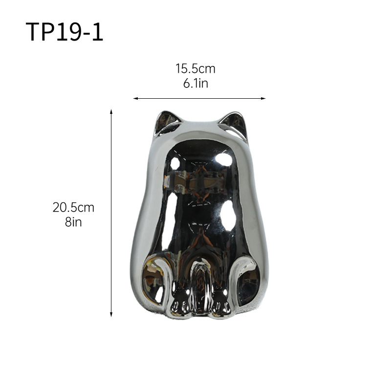 Moderno simple y lindo gato de cerámica caja de pañuelos decoración creativa caja de papel para el hogar decoración de escritorio de la sala de estar