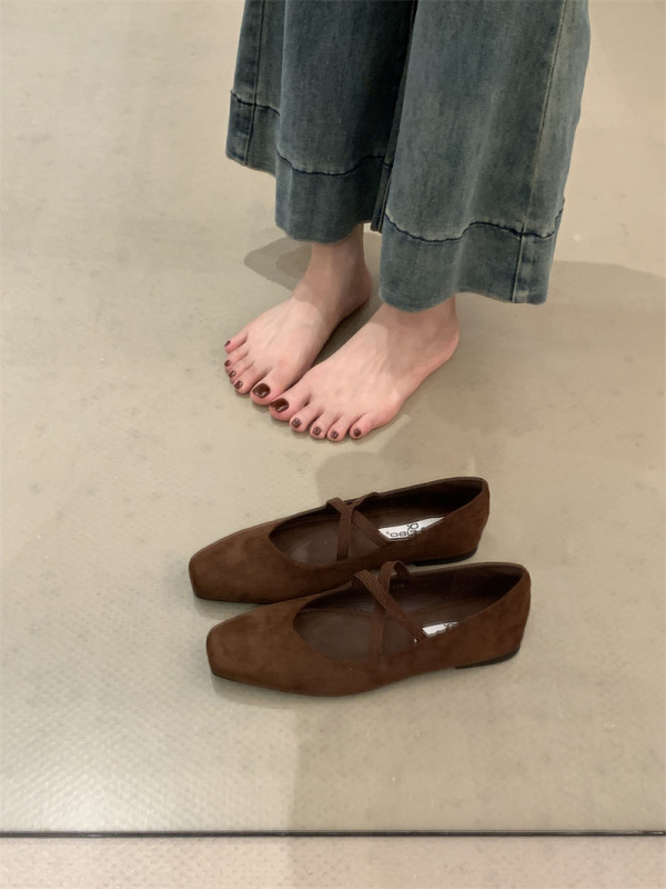 芭蕾风玛丽珍鞋女百搭平底配裙子浅口学院风单鞋一脚蹬奶奶鞋瓢鞋|undefined