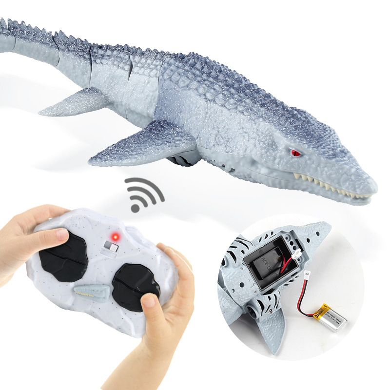 Cruzar la frontera nuevo 2,4g de control remoto de natación agua dragón rompecabezas eléctrico caminar dinosaurio niños dinosaurio modelo de juguete al por mayor