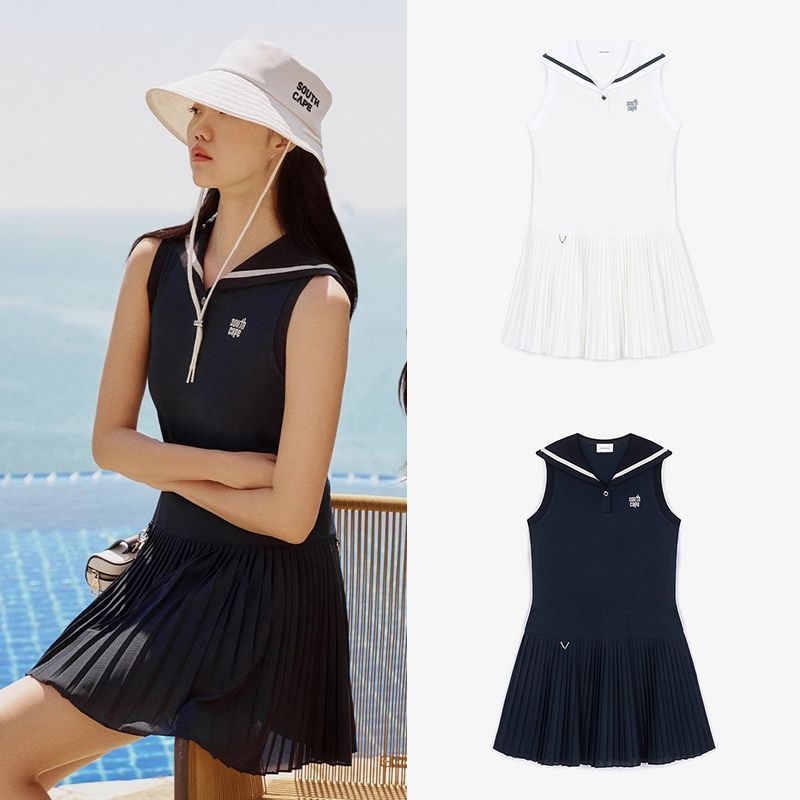 Summer New Korean Golf Outdoor Sports Casual Thin Breathable Stylish Sleeveless Pleated Skirt Fashionable Trend